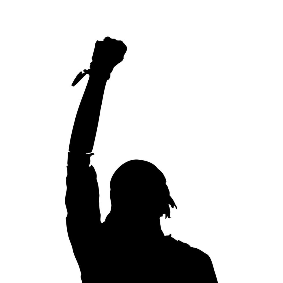 silhouette d'homme africain noir sur illustration vectorielle fond blanc vecteur