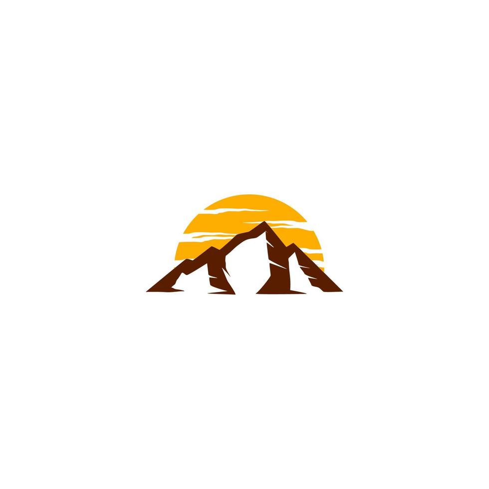 création de logo de montagne, logo de vue sur la montagne vecteur