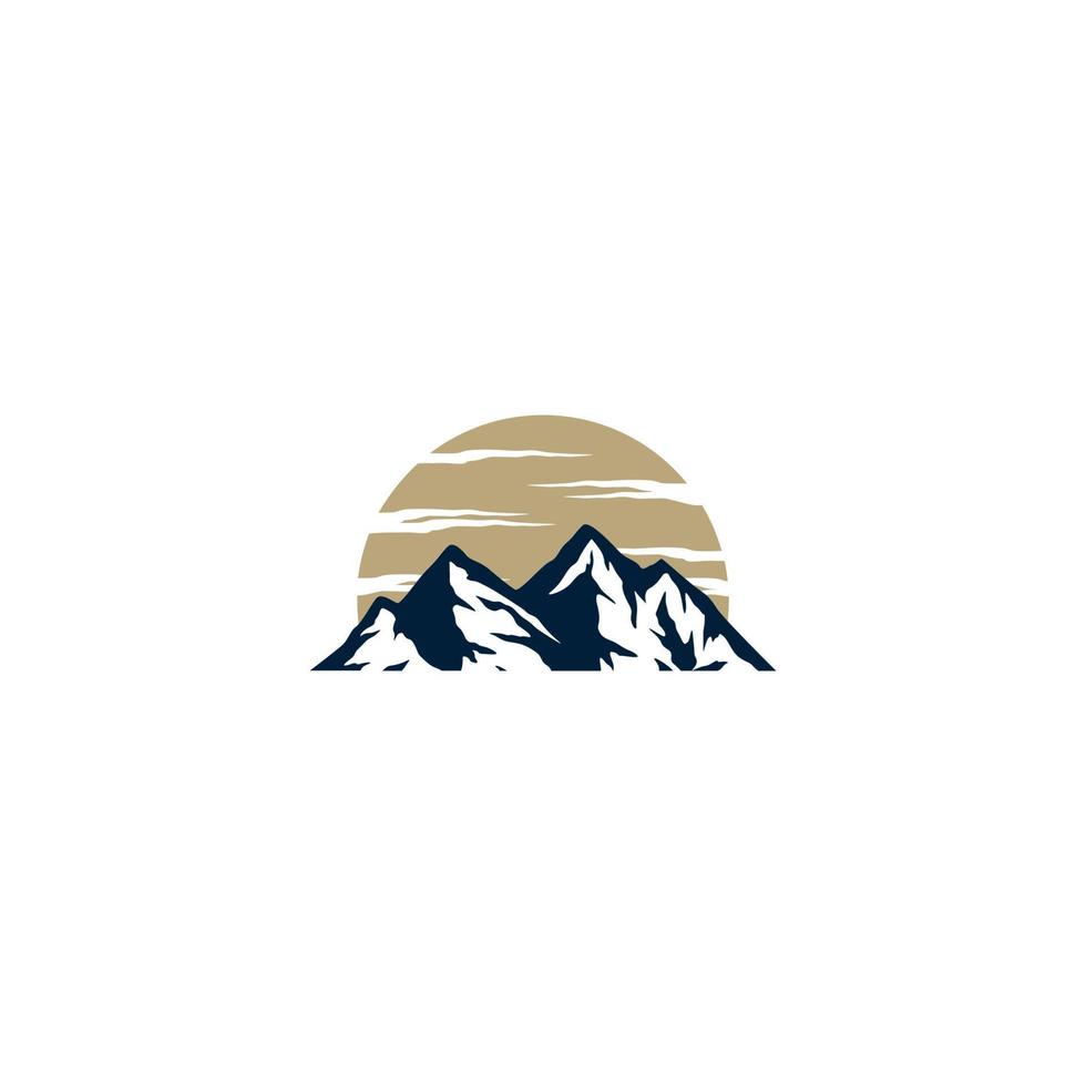 création de logo de montagne, logo de vue sur la montagne vecteur