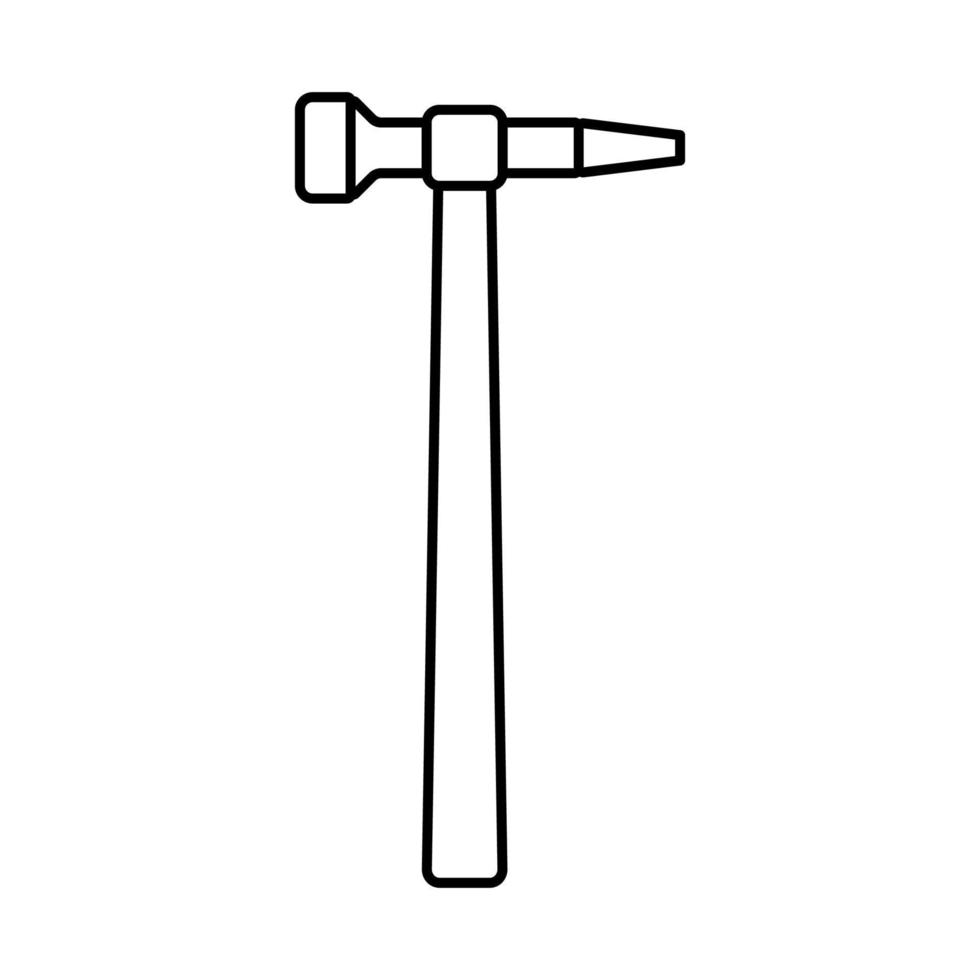 illustration vectorielle d'icône de ligne d'outil de marteau à panne droite vecteur