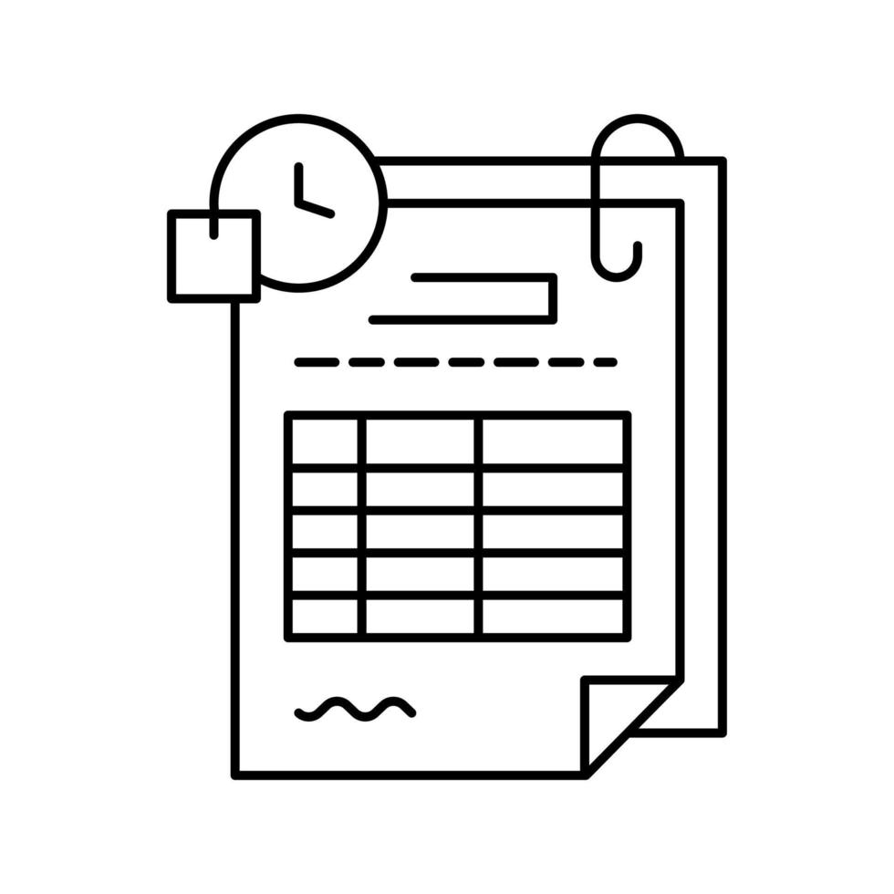 illustration vectorielle de l'icône de la ligne de feuille de calcul de commande de réapprovisionnement vecteur