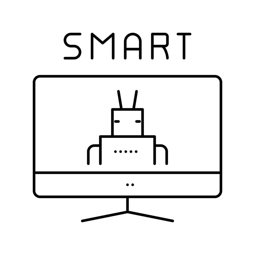 illustration vectorielle d'icône de ligne de moniteur intelligent vecteur