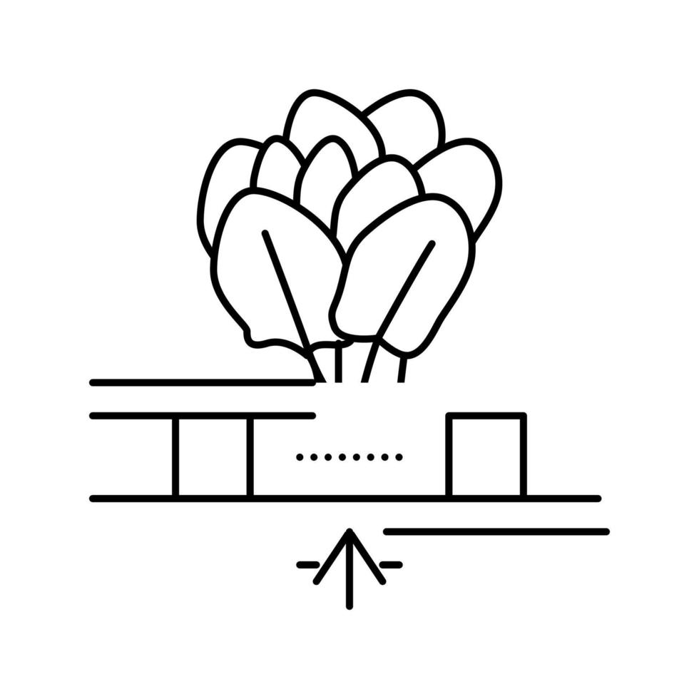 illustration vectorielle de l'icône de la ligne d'irrigation de l'eau de culture hydroponique de légumes vecteur