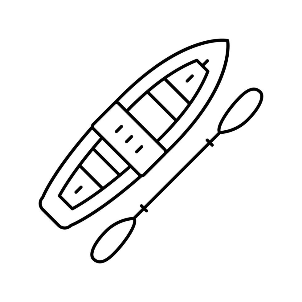 kayak bateau ligne icône illustration vectorielle vecteur