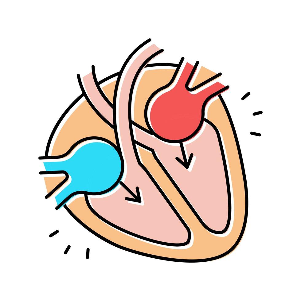 illustration vectorielle de l'icône de couleur de la maladie de diastole vecteur