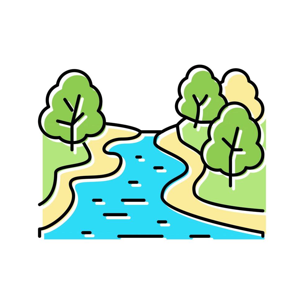 rivière nature couleur icône illustration vectorielle vecteur