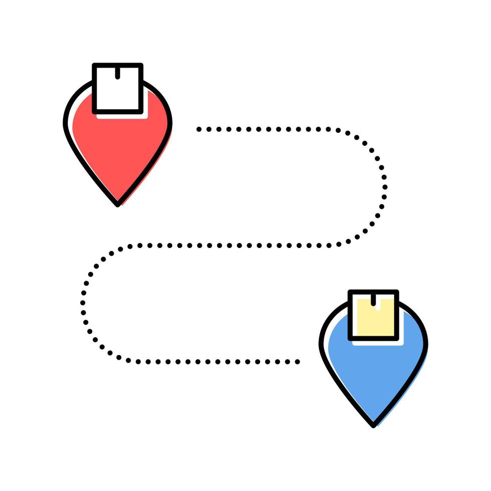 direction de livraison marques gps icône de couleur illustration vectorielle vecteur