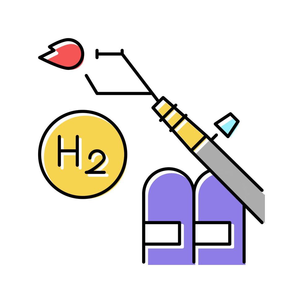 utilisation dans le soudage de l'illustration vectorielle de l'icône de couleur d'hydrogène vecteur