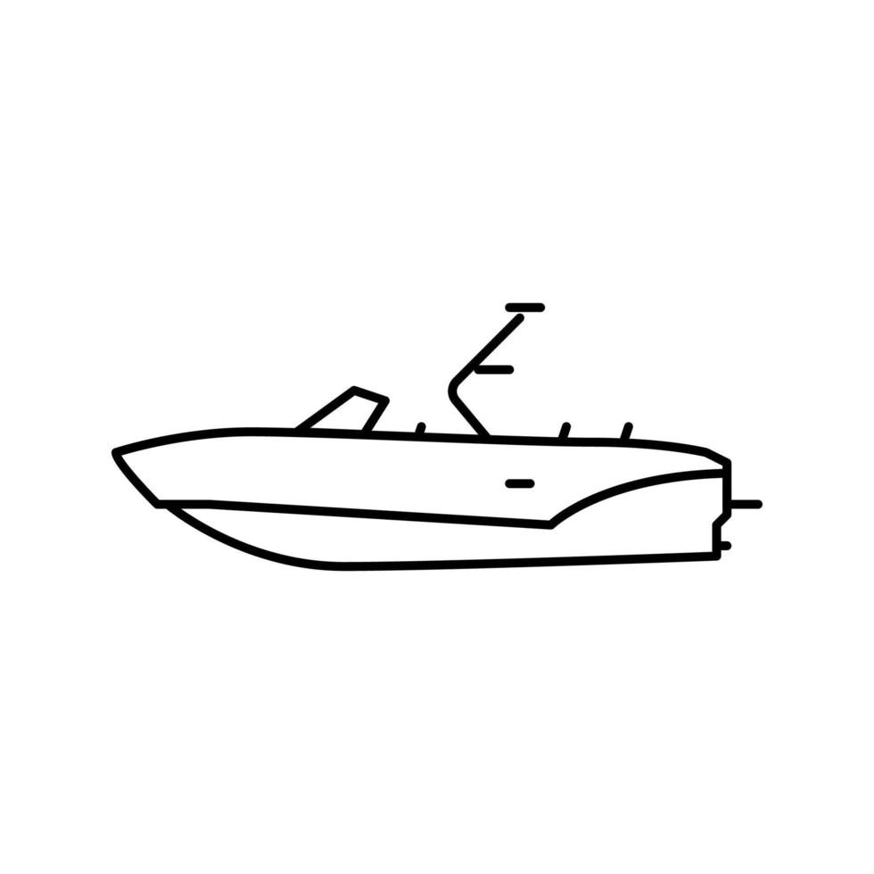 illustration vectorielle de l'icône de la ligne du bateau bowrider vecteur