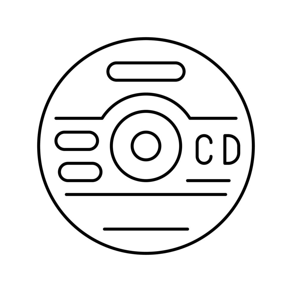 illustration vectorielle de l'icône de la ligne du disque compact cd vecteur