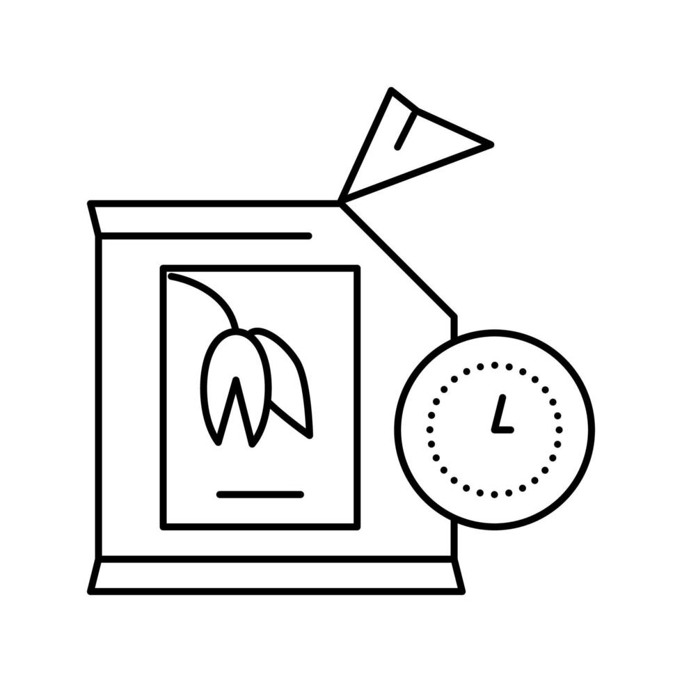durée de conservation de la farine d'avoine lorsqu'elle est ouverte illustration vectorielle de l'icône de la ligne du sac vecteur