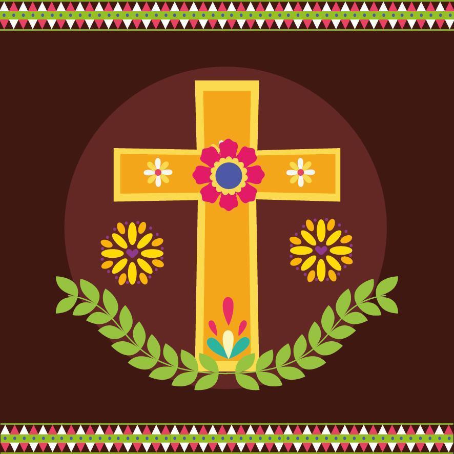 conception de vecteur croix et couronne mexicaine