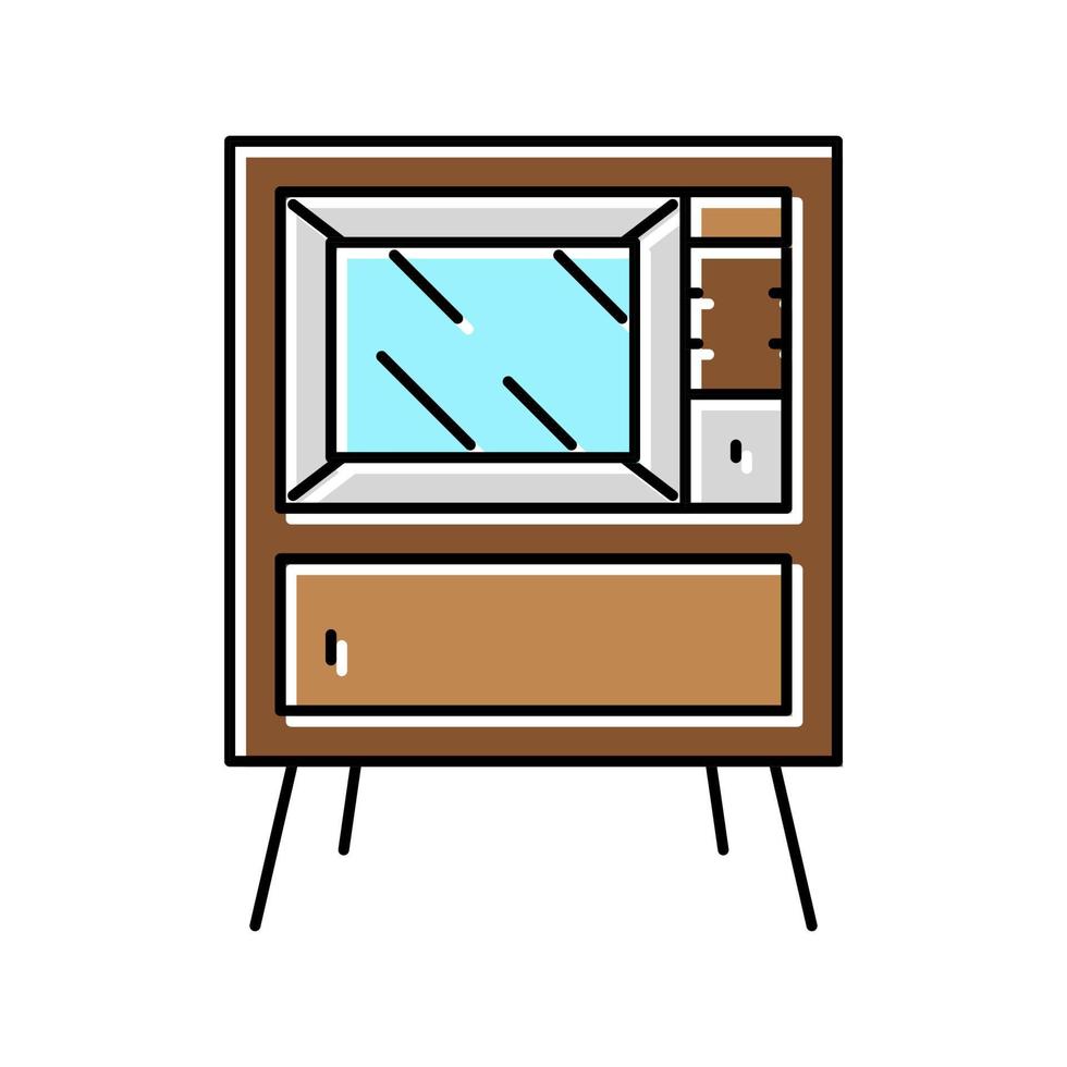 illustration vectorielle de l'icône de couleur du gadget rétro de télévision vecteur