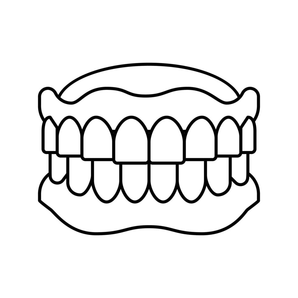 illustration vectorielle de l'icône de la ligne de soins dentaires dentier vecteur