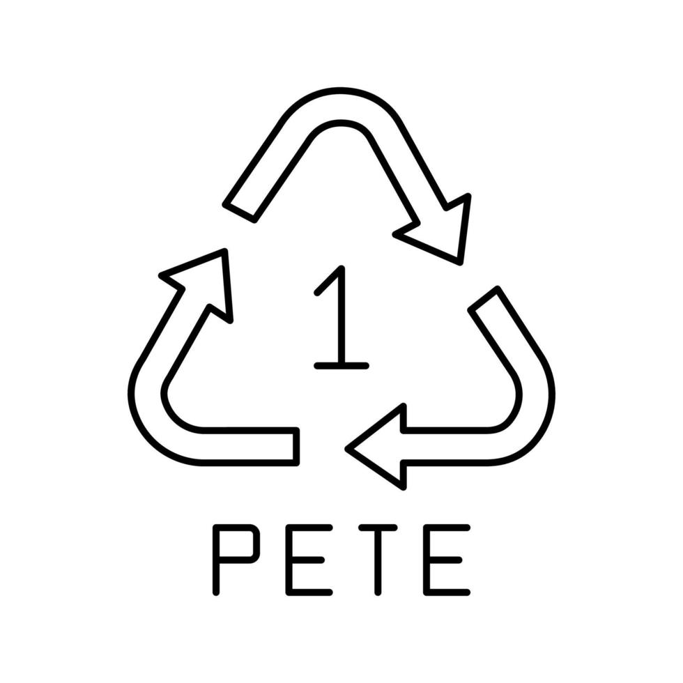 illustration vectorielle de l'icône de la ligne de marque de produit en plastique pete vecteur