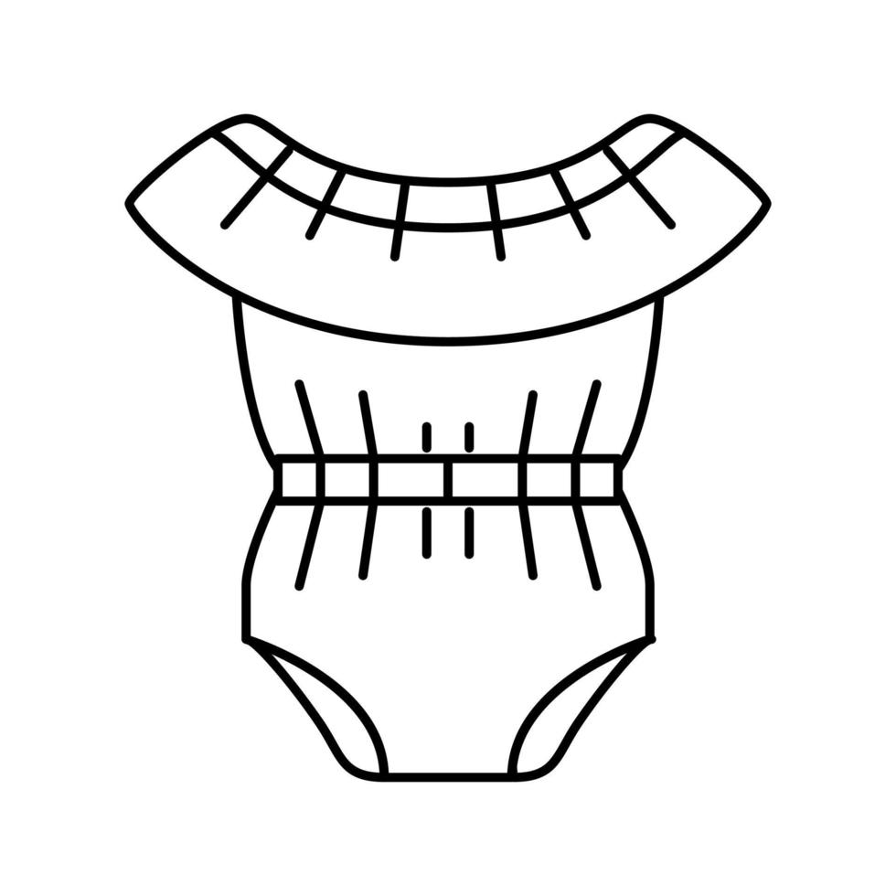 Tenue de foot icône de la ligne de tissu de bébé illustration vectorielle vecteur