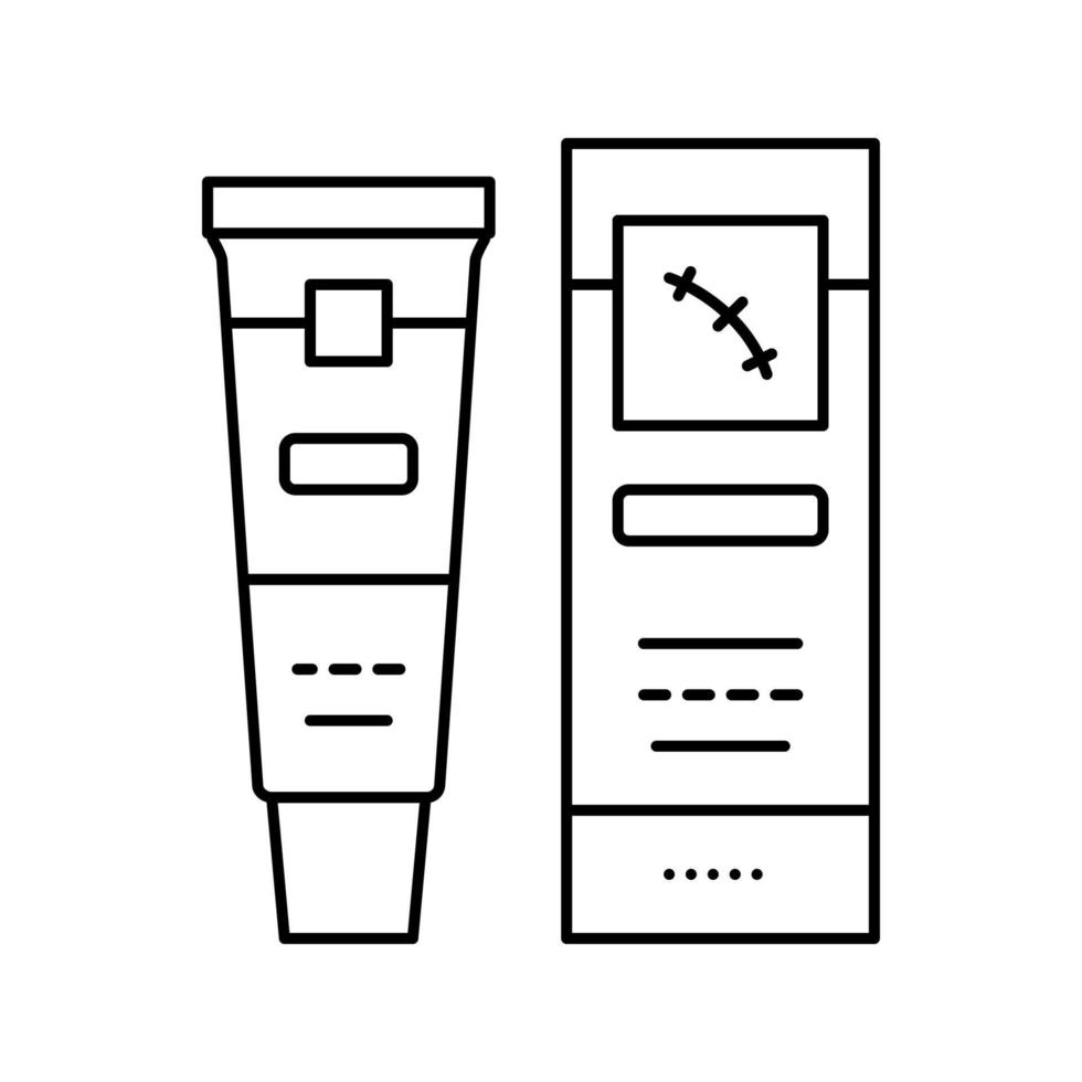 illustration vectorielle d'icône de ligne de cicatrice d'enlèvement de crème vecteur