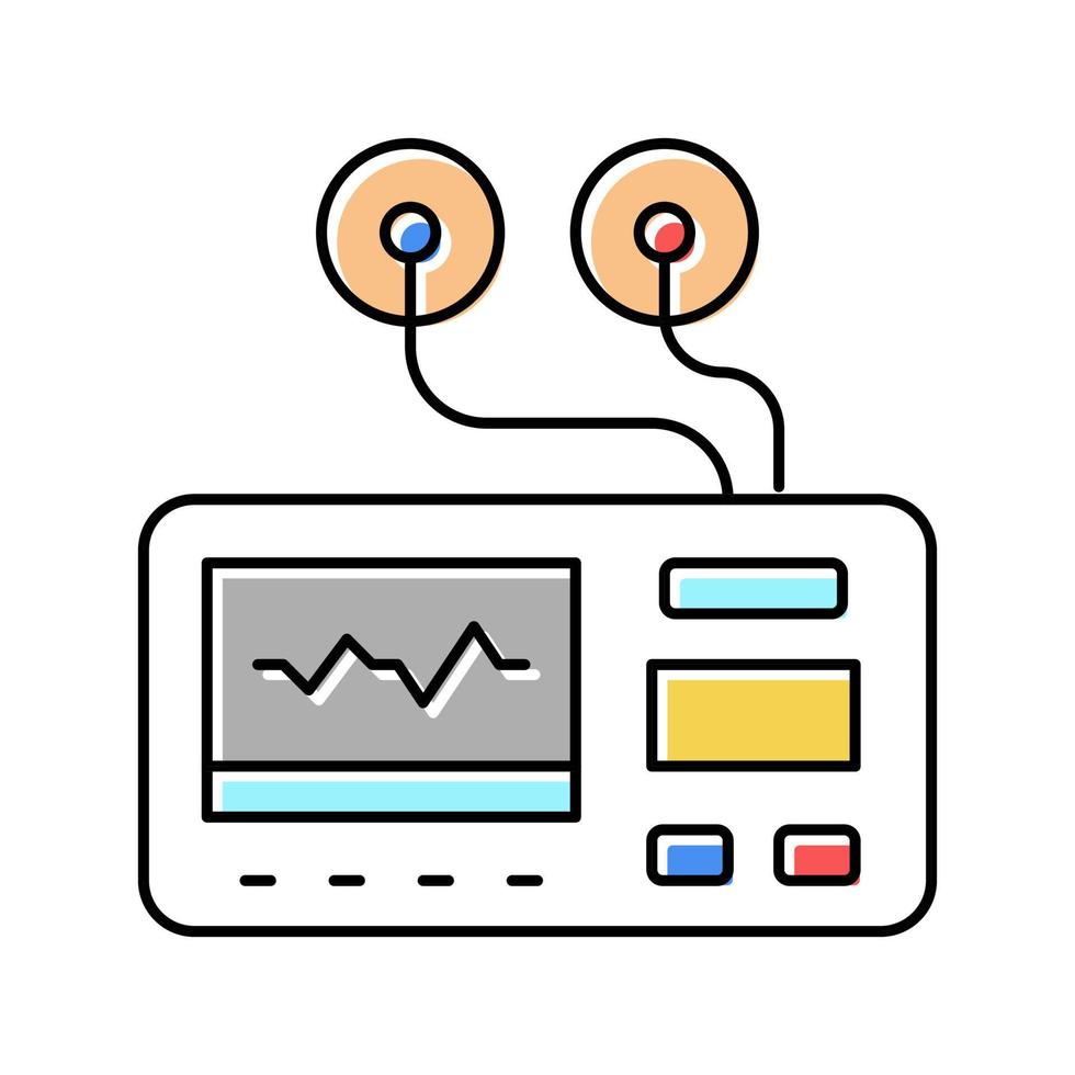 illustration vectorielle d'icône de couleur d'électrocardiogramme portable vecteur