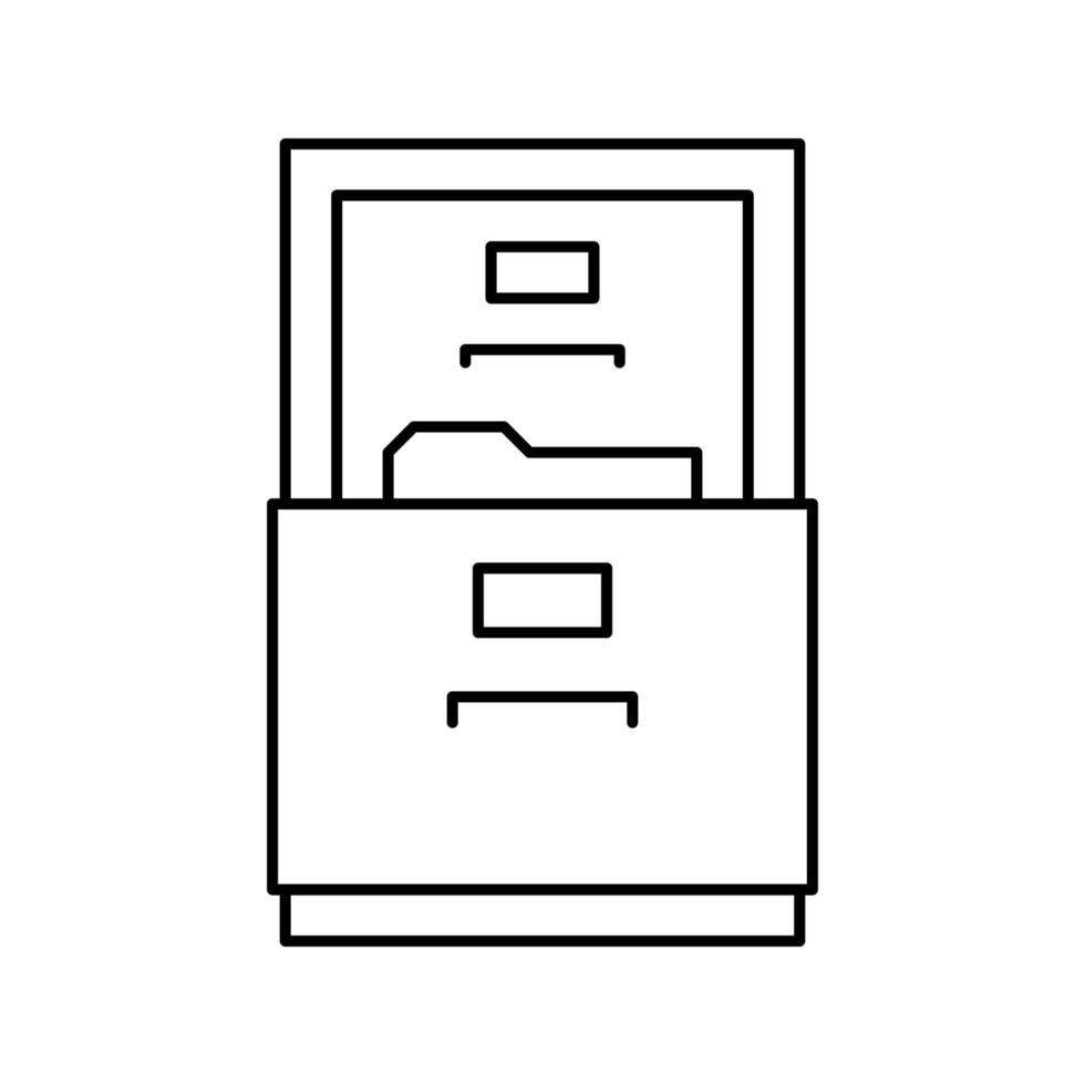 classeur, ligne, icône, vecteur, illustration vecteur