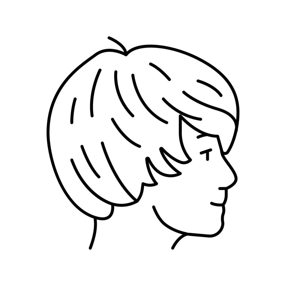 garçon, adolescent, coiffure, ligne, icône, vecteur, illustration vecteur