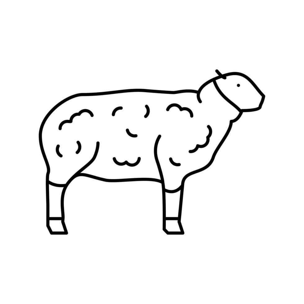 illustration vectorielle de l'icône de la ligne des animaux domestiques moutons vecteur