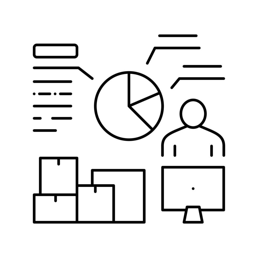 illustration vectorielle de l'icône de la ligne logistique d'expédition d'analyse vecteur