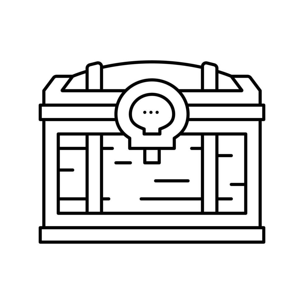 illustration vectorielle de l'icône de la ligne de poitrine maudite vecteur