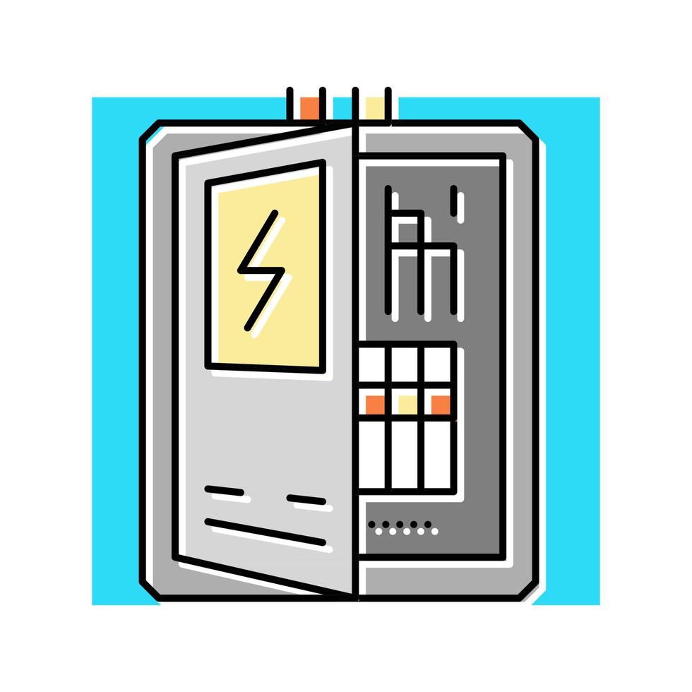 illustration vectorielle de l'icône de couleur résidentielle du panneau électrique vecteur