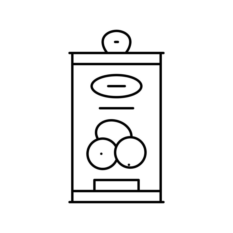 conserves d'olives dans l'illustration vectorielle de l'icône de la ligne du conteneur vecteur