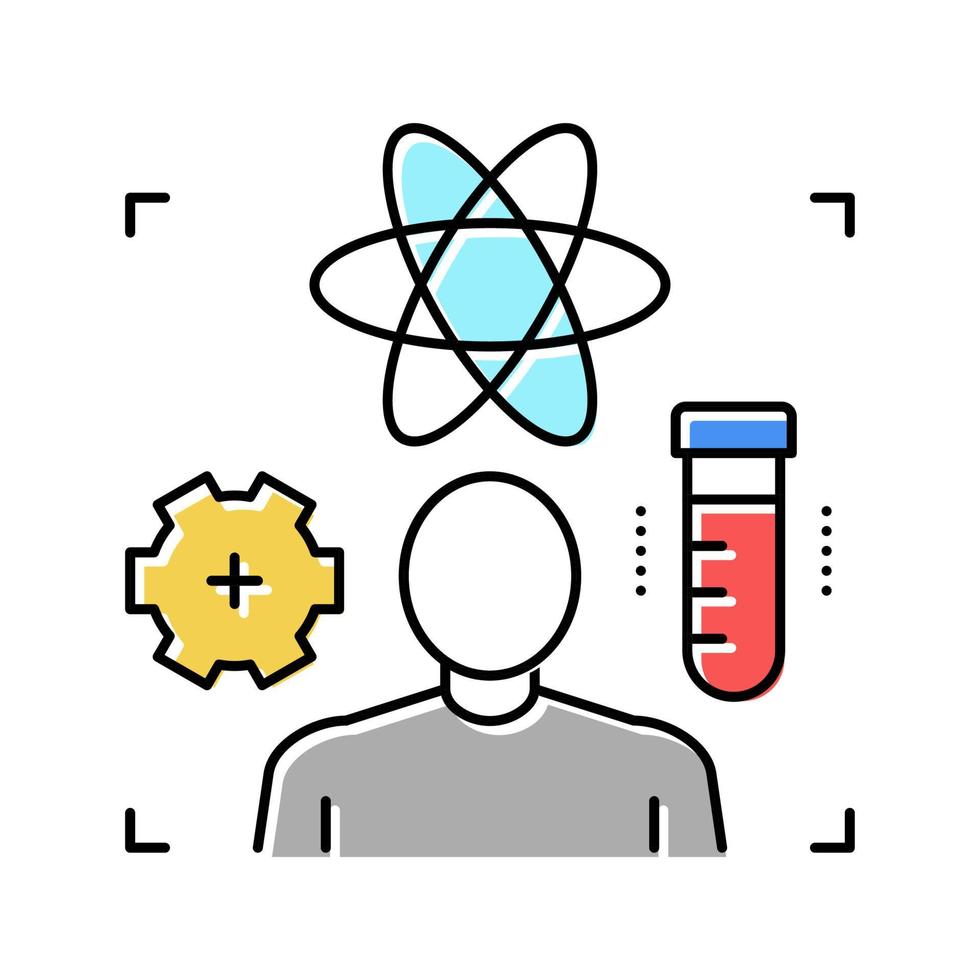 illustration vectorielle d'icône de couleur d'expert scientifique vecteur