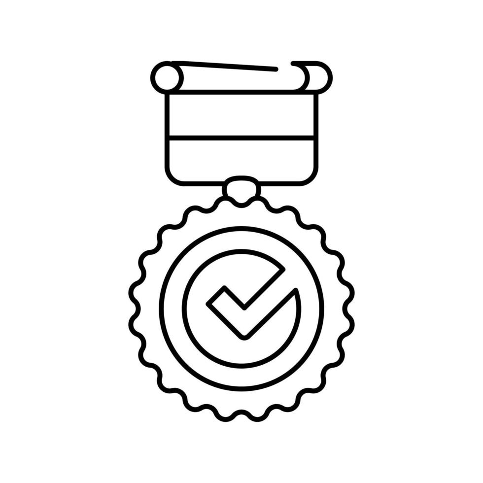 illustration vectorielle de l'icône de la ligne de qualité de la médaille vecteur