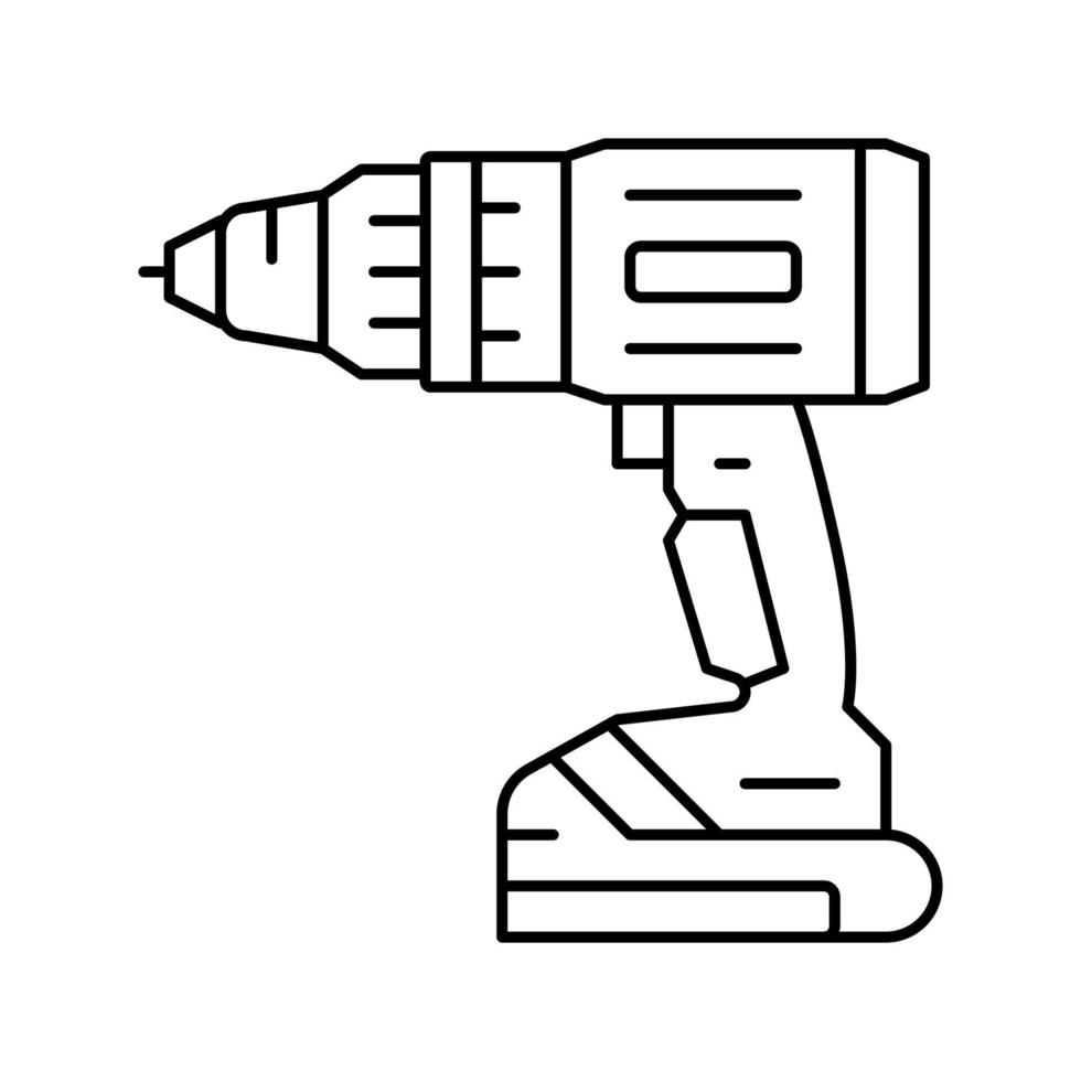 illustration vectorielle de l'icône de la ligne de l'appareil de forage vecteur