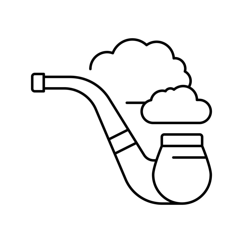 fumer pipe mens loisir ligne icône illustration vectorielle vecteur