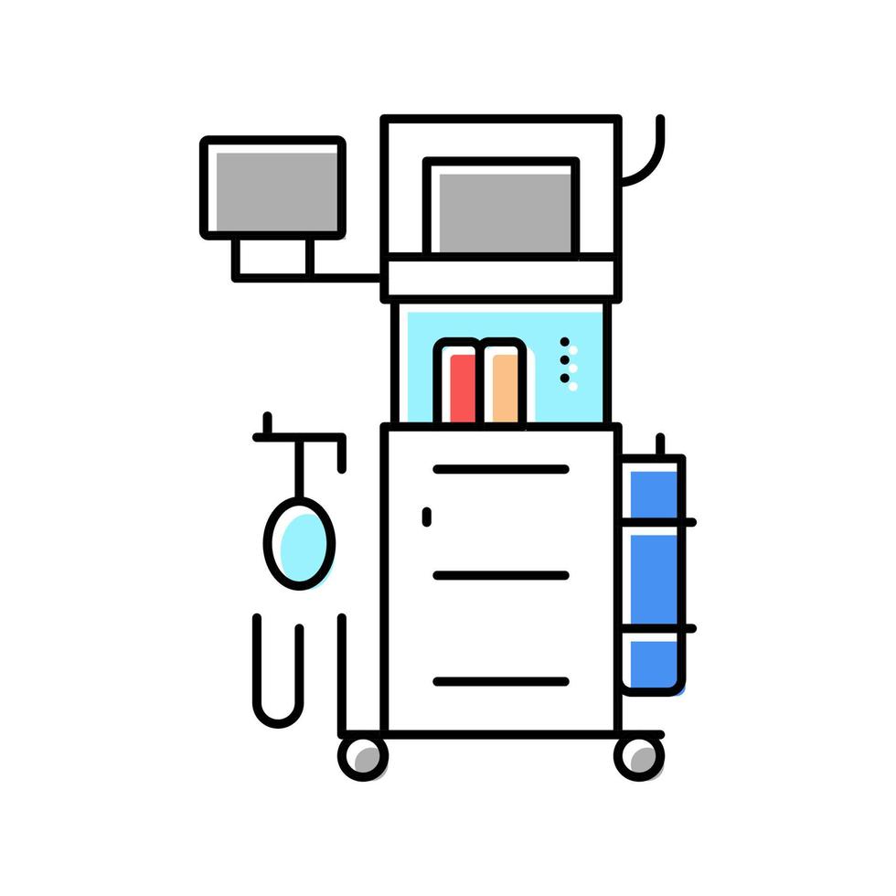 illustration vectorielle d'icône de couleur de machine d'anesthésie vecteur