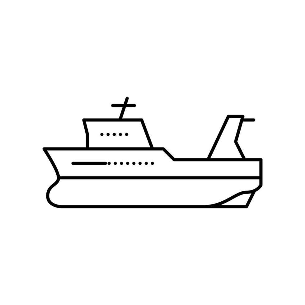 chalutier bateau ligne icône illustration vectorielle vecteur