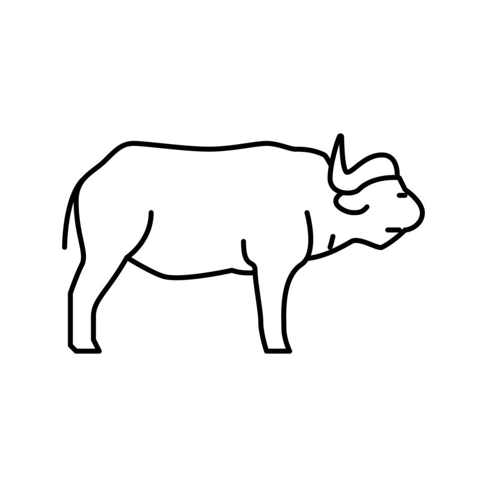buffle mammifère animal sauvage ligne icône illustration vectorielle vecteur