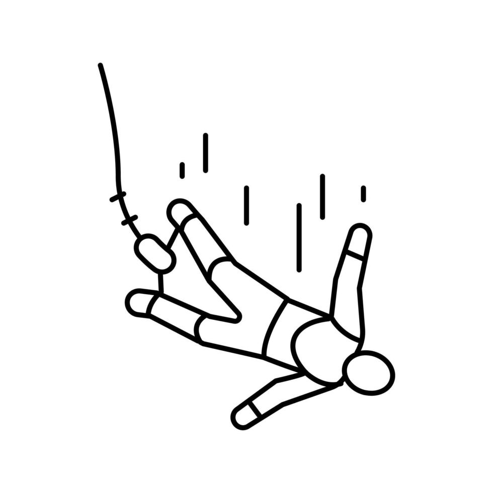 illustration vectorielle de l'icône de la ligne de saut à l'élastique vecteur