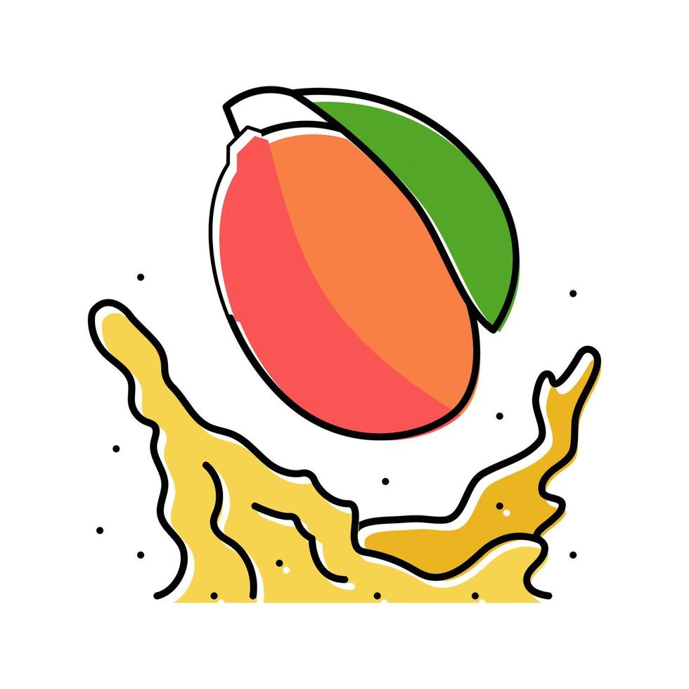 splash jus de mangue couleur icône illustration vectorielle vecteur