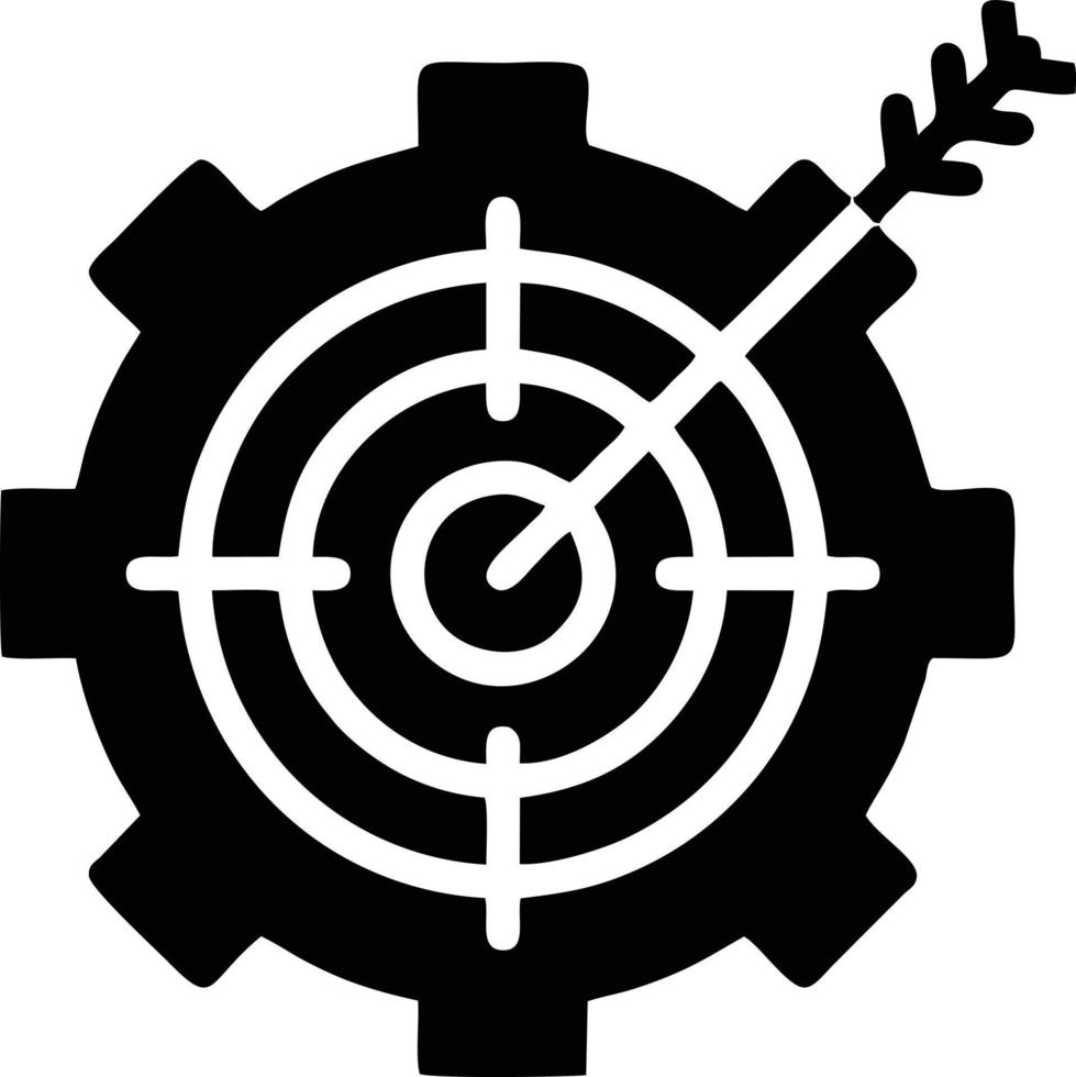 image vectorielle de symbole d'icône de mise au point cible, illustration du concept d'icône d'objectif de réussite. eps 10 vecteur