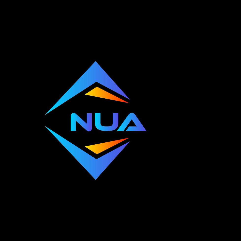 création de logo de technologie abstraite nua sur fond noir. concept de logo de lettre initiales créatives nua. vecteur