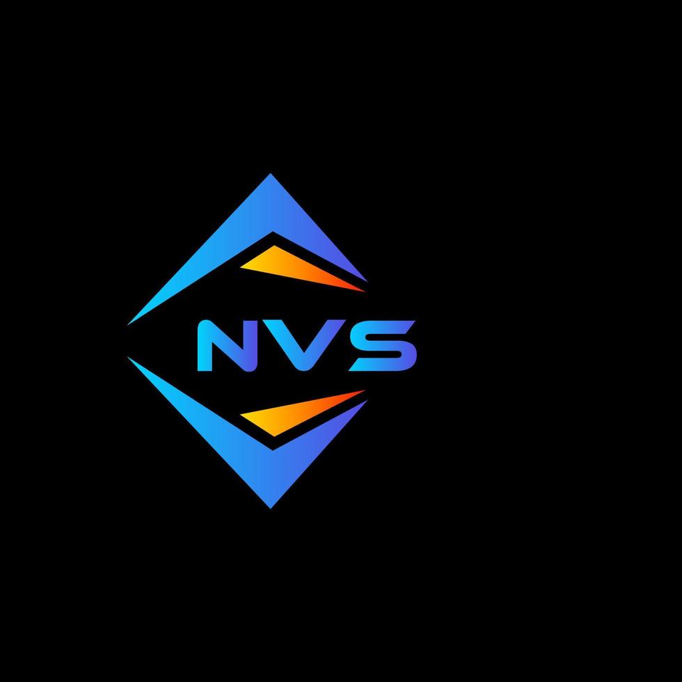 création de logo de technologie abstraite nvs sur fond noir. concept de logo de lettre initiales créatives nvs. vecteur