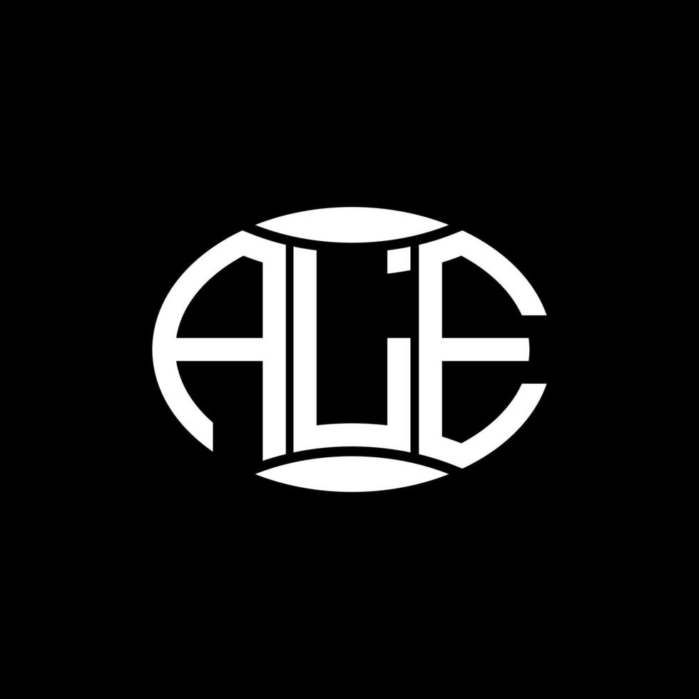 création de logo cercle monogramme abstrait ale sur fond noir. ale logo de lettre initiales créatives uniques. vecteur