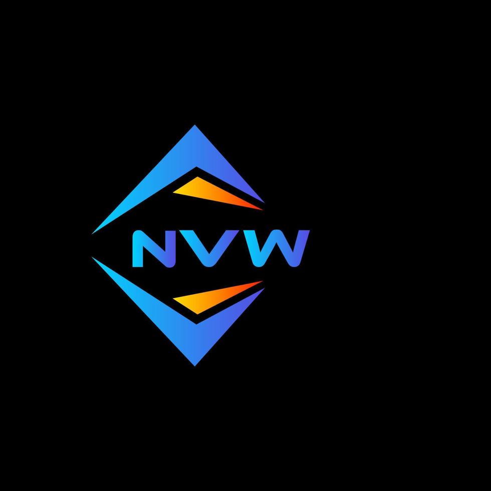 création de logo de technologie abstraite nvw sur fond noir. concept de logo de lettre initiales créatives nvw. vecteur