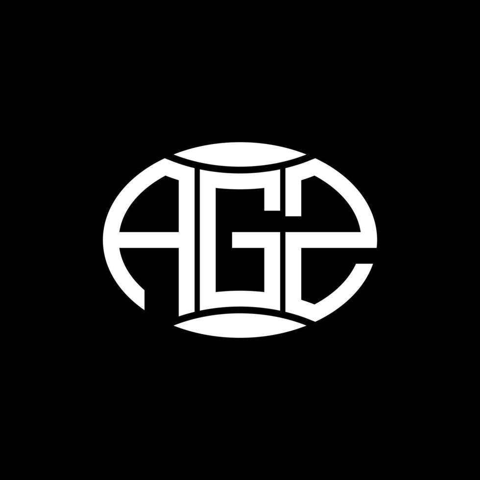 création de logo cercle monogramme abstrait agz sur fond noir. logo de lettre initiales créatives agz unique. vecteur