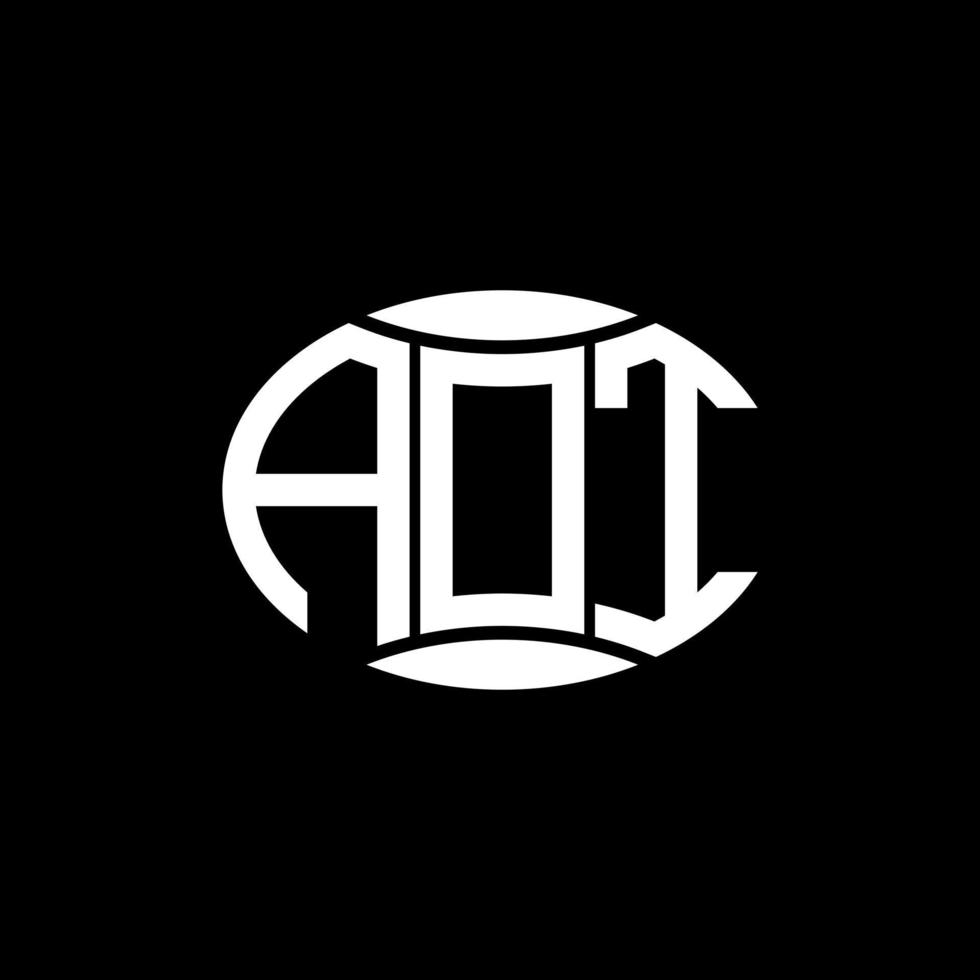 création de logo de cercle de monogramme abstrait aot sur fond noir. un logo de lettre d'initiales créative unique. vecteur