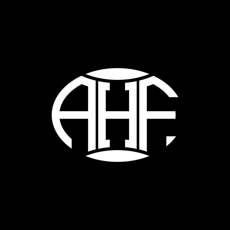 création de logo de cercle de monogramme abstrait ahf sur fond noir. ahf logo de lettre d'initiales créative unique. vecteur