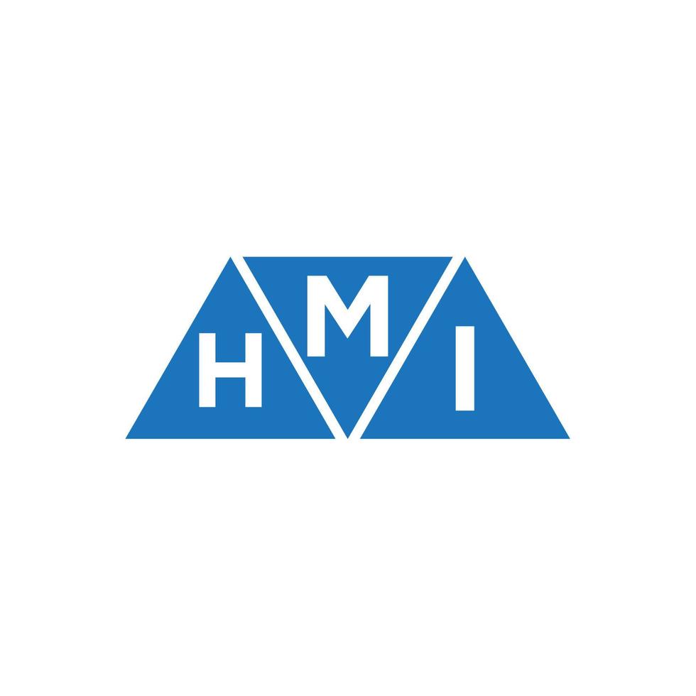 création de logo initial abstrait mhi sur fond blanc. concept de logo de lettre initiales créatives mhi. vecteur
