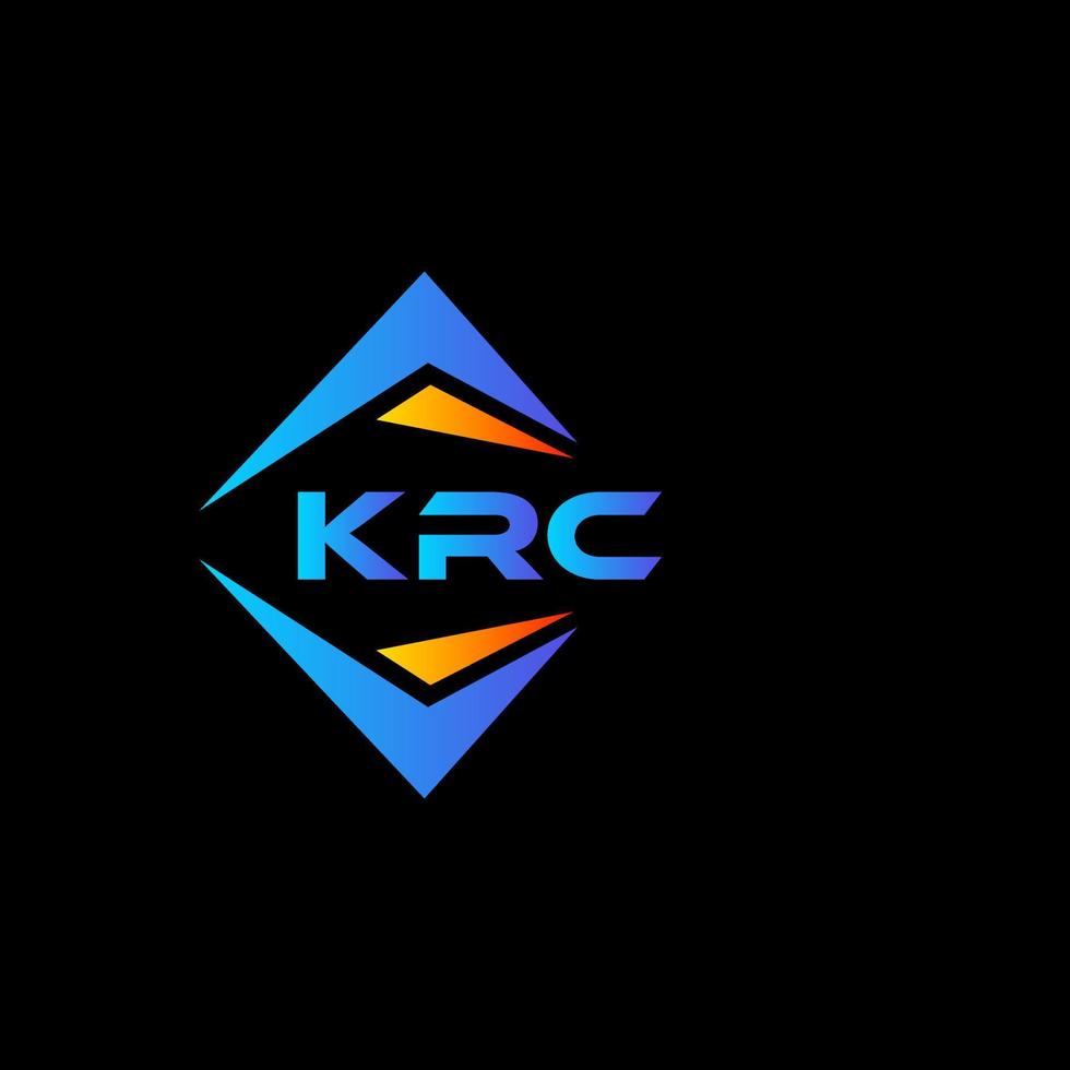 création de logo de technologie abstraite krc sur fond noir. concept de logo de lettre initiales créatives krc. vecteur