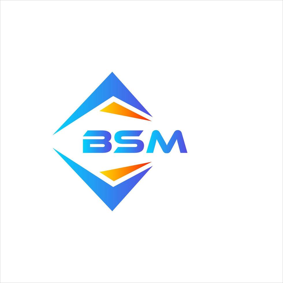 création de logo de technologie abstraite bsm sur fond blanc. concept de logo de lettre initiales créatives bsm. vecteur