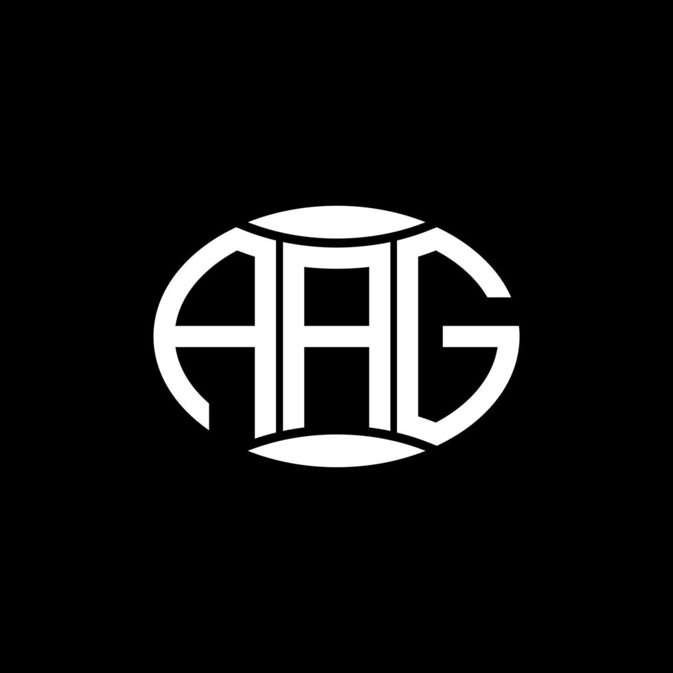 création de logo cercle monogramme abstrait aag sur fond noir. logo de lettre initiales créatives aag unique. vecteur